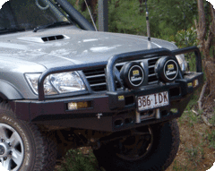 TJM BULL BAR T15 BLACK STEEL FOR NISSAN PATROL GU S1-S3 COIL(IN STORE PICK UP ONLY)