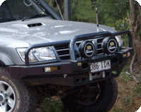 TJM BULL BAR T15 BLACK STEEL FOR NISSAN PATROL GU S1-S3 COIL(IN STORE PICK UP ONLY)