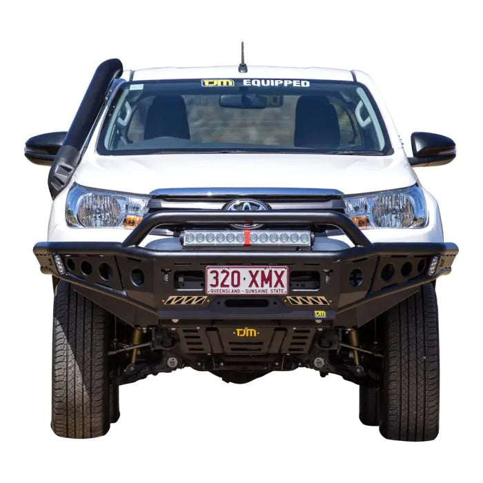 TJM CHASER BULL BAR BLACK STEEL FOR TOYOTA HILUX 8th GEN(IN STORE PICK UP ONLY)