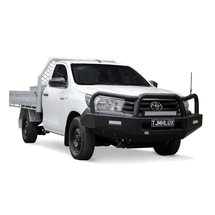 TJM TRADESMAN BULL BAR BLACK STEEL FOR TOYOTA HILUX 8TH GEN (IN STORE PICK-UP ONLY)