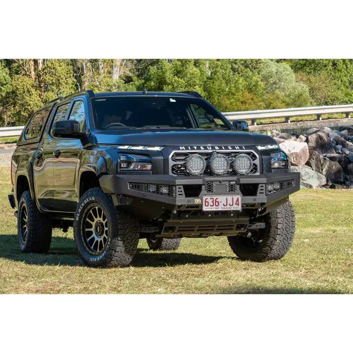 TJM VENTURER BULL BAR BLACK STEEL FOR MITSUBISHI TRITON MV 03/24-On GLX (IN STORE PICK-UP ONLY)