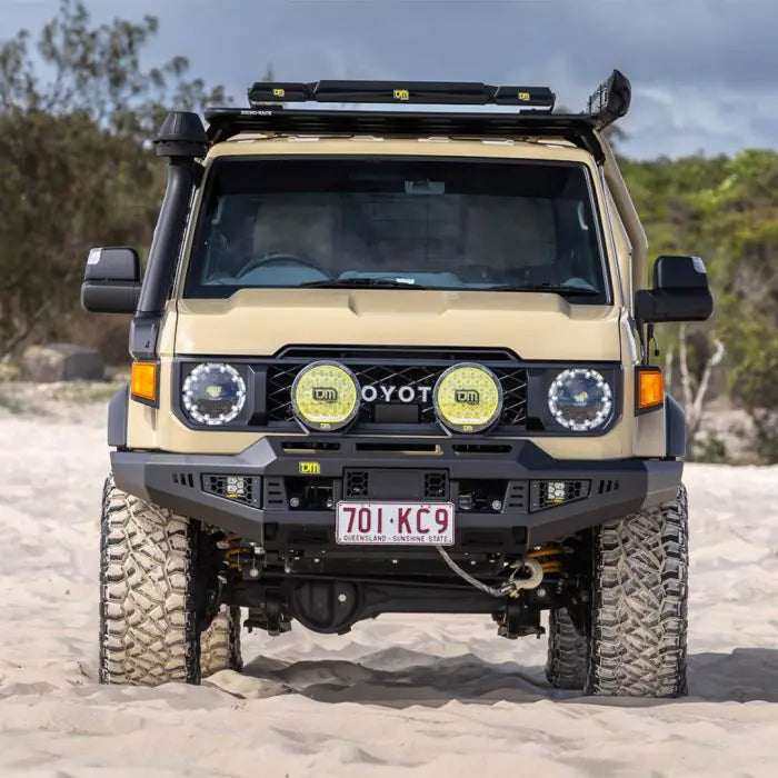 TJM VENTURER BULL BAR BLACK STEEL FOR TOYOTA LANDCRUISER COMMERCIAL 070ST24N69J