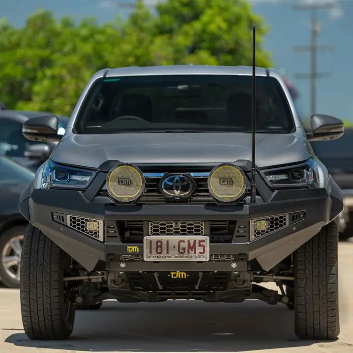 TJM VENTURER BULL BAR BLACK STEEL FOR TOYOTA HILUX 8th GEN  (IN STORE PICK-UP ONLY)