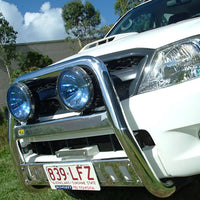 TJM TOURLINE NUDGE BAR ALLOY POLISHED 76MM HIGH LOOP FOR TOYOTA HILUX 7TH GEN 04/05-07/11