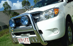 TJM TOURLINE NUDGE BAR ALLOY POLISHED 76MM HIGH LOOP FOR TOYOTA HILUX 7TH GEN 04/05-07/11