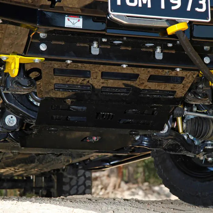 TJM Underbody Guard Front & Sump Steel Black - 077SBFUG87D