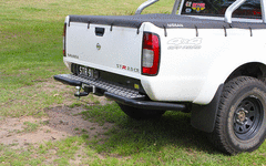 TJM RB6 REAR PROTECTION STEP TOWBAR BLACK STEEL 63MM TUBE FOR NISSAN NAVARA D22 10/09-03/15 Thai Built (STORE PICK-UP ONLY)