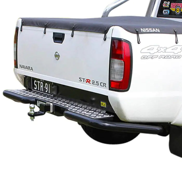 TJM RB6 REAR PROTECTION STEP TOWBAR BLACK STEEL 63MM TUBE FOR NISSAN NAVARA D22 10/09-03/15 THAI BUILT (STORE PICK-UP ONLY)