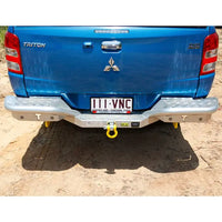 TJM RB6 REAR PROTECTION STEP TOWBAR BLACK STEEL 63MM TUBE FOR MITSUBISHI TRITON MQ 04/15-11/18 4DR C/C & P/UP (STORE PICK-UP ONLY)