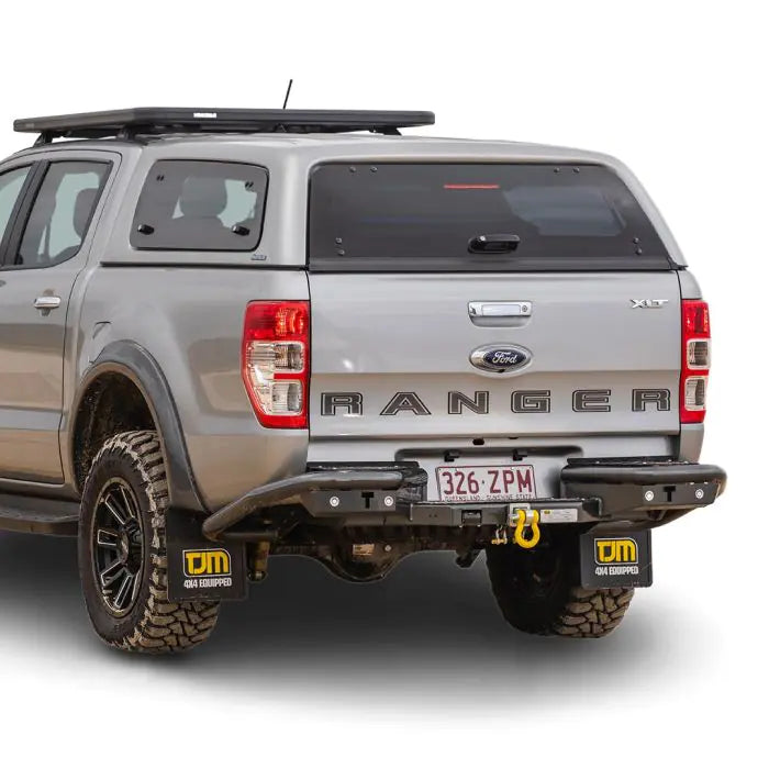 TJM RB6 REAR PROTECTION STEP TOWBAR BLACK STEEL 63MM TUBE FOR MAZDA BT-50 UP/UR / FORD RANGER PXI (STORE PICK-UP ONLY)
