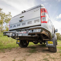 TJM RB6 REAR PROTECTION STEP TOWBAR BLACK STEEL 63MM TUBE FOR MAZDA BT-50 UP/UR / FORD RANGER PXI (STORE PICK-UP ONLY)