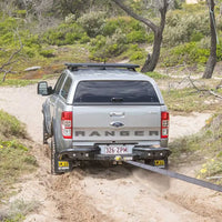 TJM RB6 REAR PROTECTION STEP TOWBAR BLACK STEEL 63MM TUBE FOR MAZDA BT-50 UP/UR / FORD RANGER PXI (STORE PICK-UP ONLY)