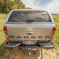TJM RB6 REAR PROTECTION STEP TOWBAR BLACK STEEL 63MM TUBE FOR MAZDA BT-50 UP/UR / FORD RANGER PXI (STORE PICK-UP ONLY)