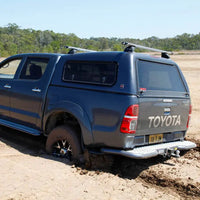 TJM RB6 REAR PROTECTION STEP TOWBAR BLACK STEEL 63MM TUBE FOR TOYOTA HILUX 7TH GEN (IN STORE PICK UP ONLY)