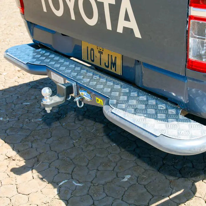 TJM RB6 REAR PROTECTION STEP TOWBAR BLACK STEEL 63MM TUBE FOR TOYOTA HILUX 7TH GEN (IN STORE PICK UP ONLY)