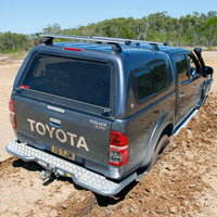 TJM RB6 REAR PROTECTION STEP TOWBAR BLACK STEEL 63MM TUBE FOR TOYOTA HILUX 7TH GEN (IN STORE PICK UP ONLY)