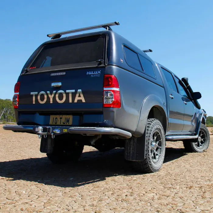 TJM RB6 REAR PROTECTION STEP TOWBAR BLACK STEEL 63MM TUBE FOR TOYOTA HILUX 7TH GEN (IN STORE PICK UP ONLY)