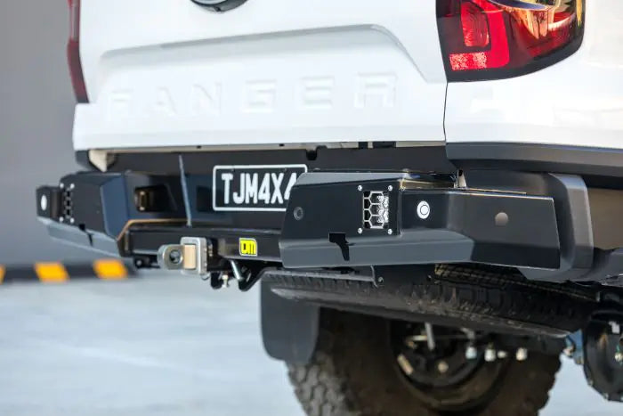 TJM REAR PROTECTION STEP TOWBAR BLACK STEEL FOR FORD RANGER PY 06/22-On (STORE PICK-UP ONLY)