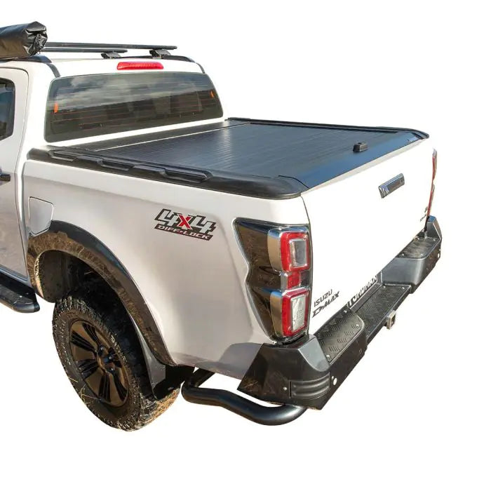 TJM REAR PROTECTION STEP TOWBAR BLACK STEEL 63MM TUBE FOR ISUZU D-MAX RG 08/20-04/24 4DR C/CHAS & PICK UP (STORE PICK-UP ONLY)