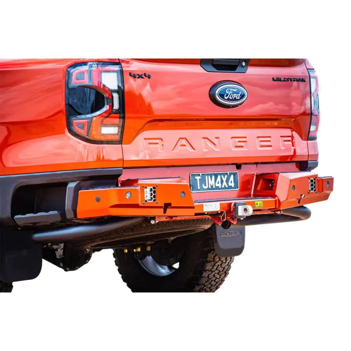 TJM REAR PROTECTION TUBES BLACK STEEL 63MM TUBE FOR FORD RANGER PY 06/22-ON XL 4DR / OLKSWAGEN AMAROK 05/23 -ON AVENTURA (IN STORE PICK-UP ONLY)