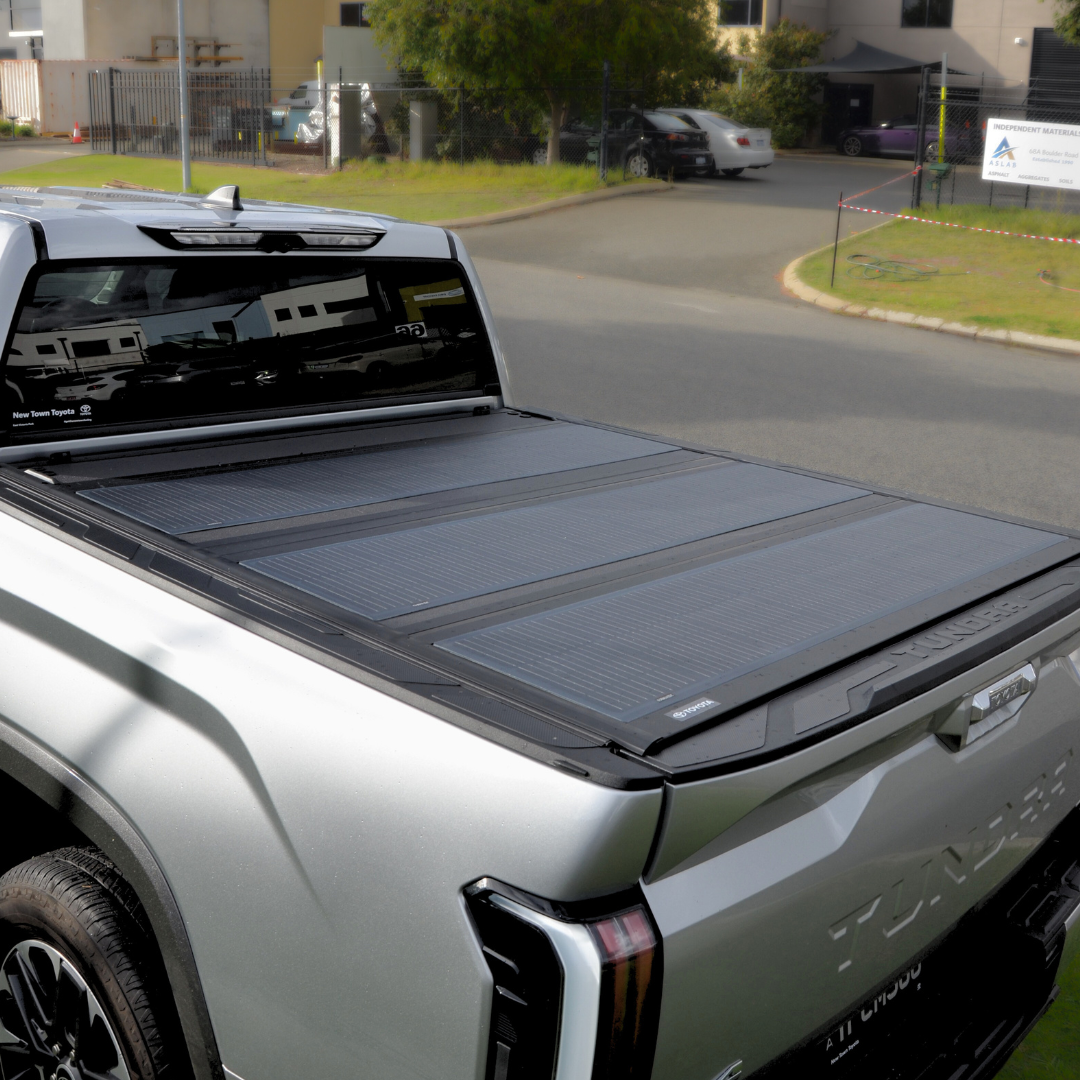 VSS Semi-Flexible Solar Panel - Toyota Tundra BAKFlip MX4 Hard Folding Tonneau Cover (3x 350mm x 1500mm) 285-Watt