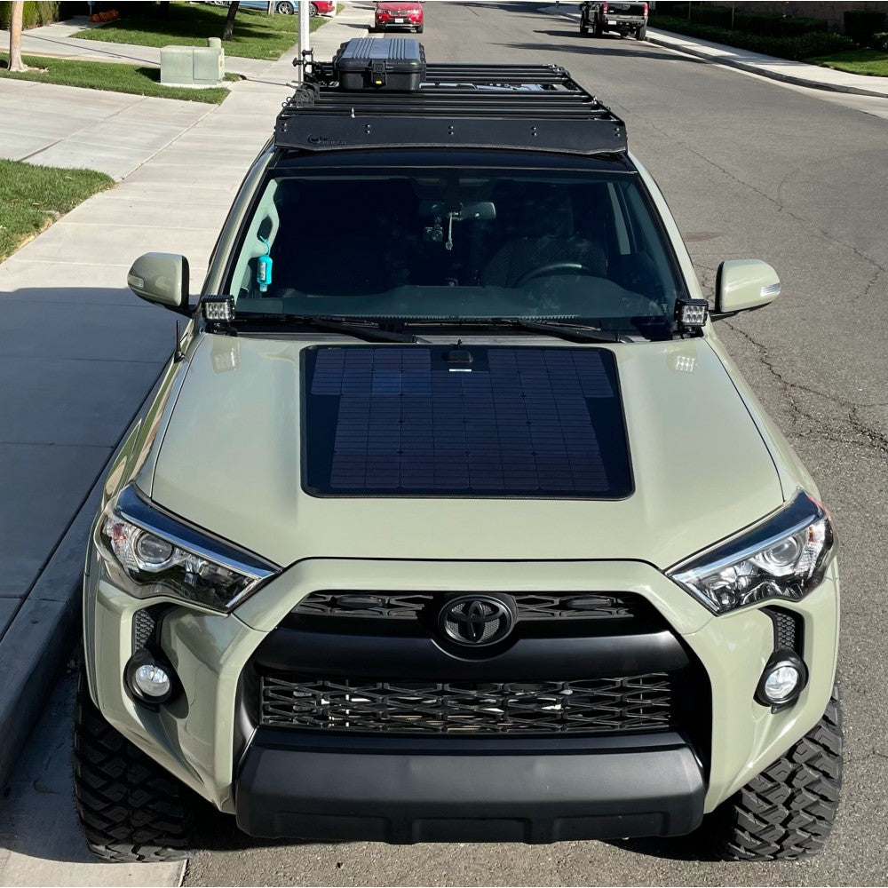 VSS Bonnet Solar Panel -  Toyota Hilux (2015-2025), Toyota Fortuner (2015-2025), Toyota Landcruiser 100 series (1998 - 2007), Toyota 4 Runner (2003 – 2021), Nissan NP300 & D23 Navara (excluding PRO4X models) (2015-Current) 100-Watt