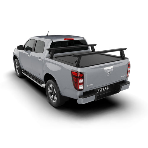 HSP Load Rack JNR Mazda BT-50 TF Dual Cab (2020–On) Roll R Cover Mounted Adjustable Rack System-1910-LJ1-RC