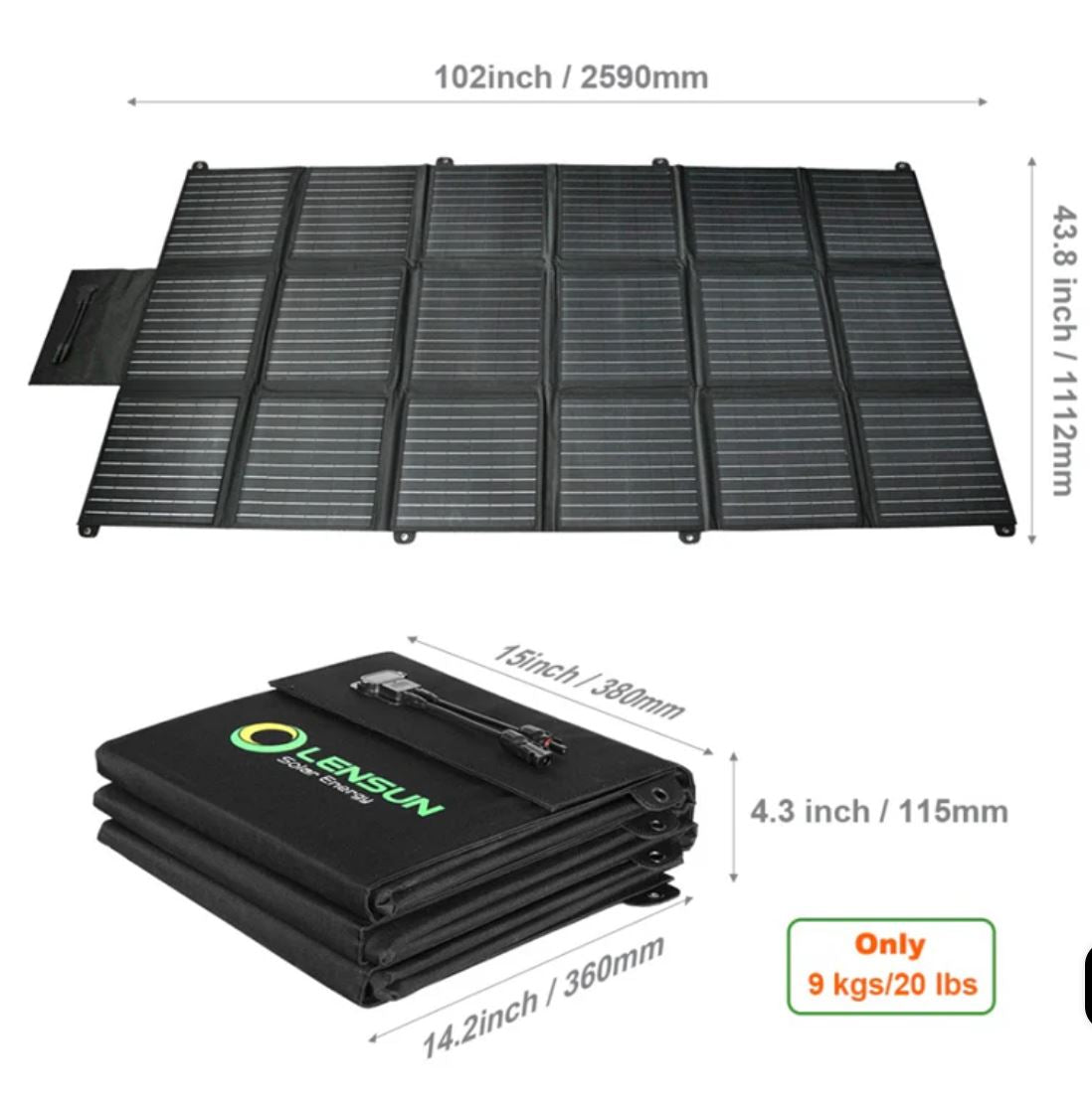 VSS Foldable Solar Blanket (2590mm x 1112mm) 400-Watt