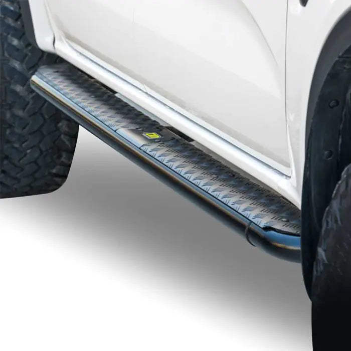 TJM SIDE STEPS MODULAR STEEL SAT BLACK 63MM FOR  FORD RANGER PY / VOLKSWAGEN AMAROK (IN STORE PICK-UP ONLY)