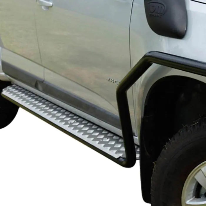 TJM SIDE STEPS MODULAR STEEL SAT BLACK 50MM FOR ISUZU D-MAX TF / HOLDEN COLORADO RG (IN STORE PICK-UP ONLY)