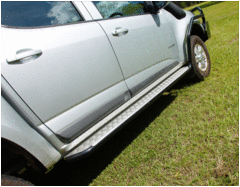 TJM SIDE STEPS MODULAR STEEL SAT BLACK 50MM FOR ISUZU D-MAX TF / HOLDEN COLORADO RG (IN STORE PICK-UP ONLY)