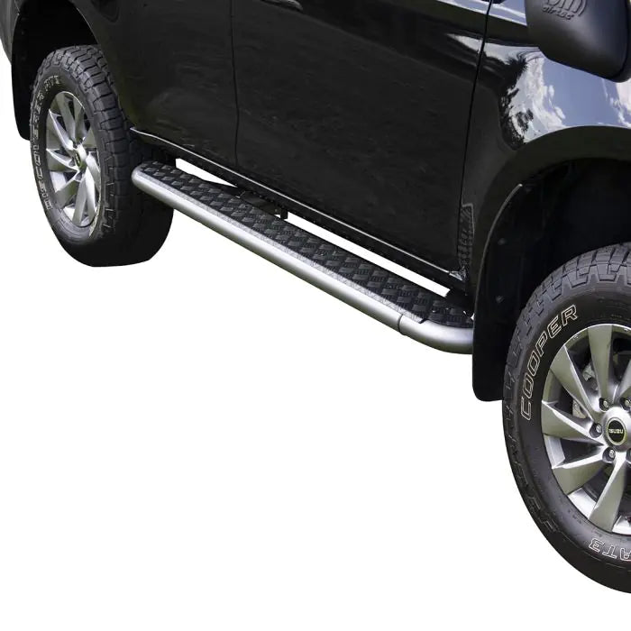 TJM SIDE STEPS MODULAR STEEL SAT BLACK 63MM FOR  ISUZU MU-X UJ 08/21-On