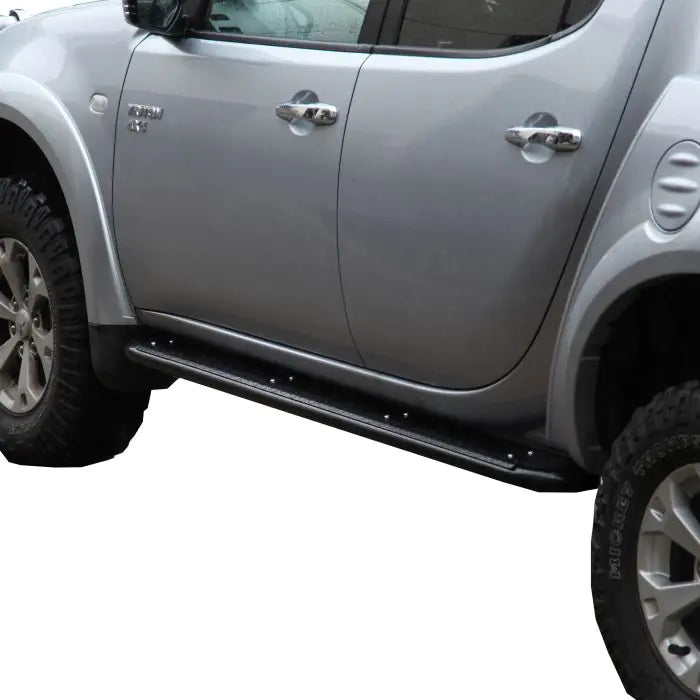 TJM SIDE STEPS MODULAR STEEL SAT BLACK 50MM FOR MITSUBISHI TRITON MN 09/09-03/15