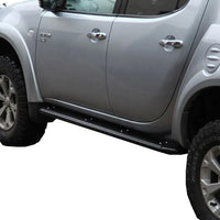 TJM SIDE STEPS MODULAR STEEL SAT BLACK 50MM FOR MITSUBISHI TRITON MN 09/09-03/15