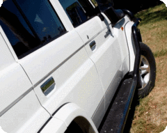 TJM SIDE STEPS MODULAR STEEL SAT BLACK 63MM FOR TOYOTA LANDCRUISER COMMERCIAL (IN STORE PICK-UP ONLY)