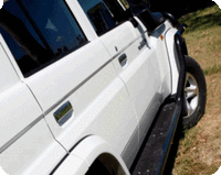 TJM SIDE STEPS MODULAR STEEL SAT BLACK 63MM FOR TOYOTA LANDCRUISER COMMERCIAL (IN STORE PICK-UP ONLY)