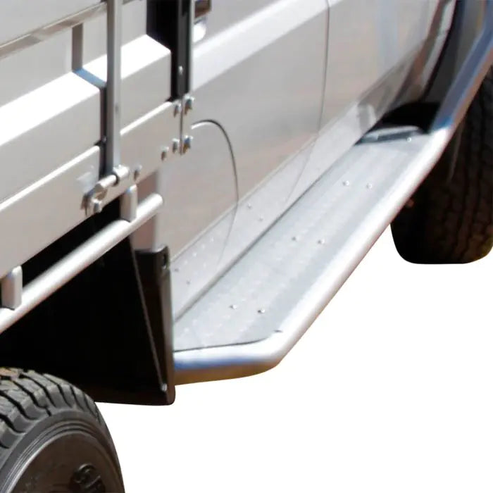 TJM SIDE STEPS MODULAR STEEL SAT BLACK 63MM FOR TOYOTA LANDCRUISER COMMERCIAL (IN STORE PICK-UP ONLY)