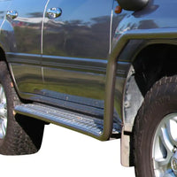 TJM SIDE STEPS MODULAR STEEL SAT BLACK 50MM FOR TOYOTA LANDCRUISER WAGON 105 SERIES COIL 01/98-08/07 (IN STORE PICK-UP ONLY)