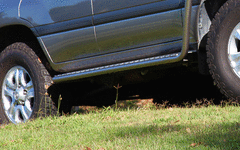 TJM SIDE STEPS MODULAR STEEL SAT BLACK 50MM FOR TOYOTA LANDCRUISER WAGON 105 SERIES COIL 01/98-08/07 (IN STORE PICK-UP ONLY)
