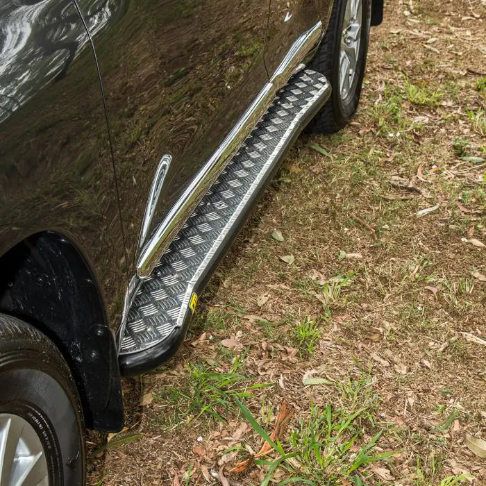 TJM SIDE STEPS MODULAR STEEL SAT BLACK 63MM FOR TOYOTA LANDCRUISER WAGON 200 SERIES (IN STORE PICK-UP ONLY)
