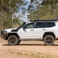 TJM SIDE STEPS MODULAR STEEL SAT BLACK 63MM FOR TOYOTA LANDCRUISER WAGON 300 SERIES 11/21-ON