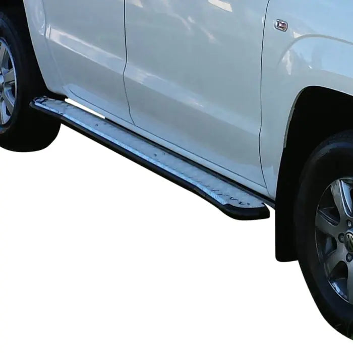 TJM SIDE STEPS MODULAR STEEL SAT BLACK 50MM FOR VOLKSWAGEN AMAROK 2H (IN STORE PICK-UP ONLY)