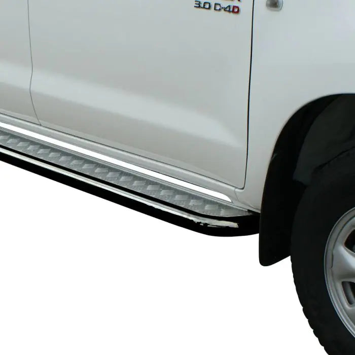 TJM SIDE STEPS MODULAR STEEL SAT BLACK 50MM FOR TOYOTA HILUX 7TH GEN 04/05-07/11 (IN STORE PICK-UP ONLY)