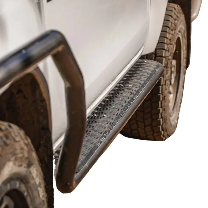 TJM SIDE STEPS MODULAR STEEL SAT BLACK 63MM FOR  TOYOTA HILUX (IN STORE PICK-UP ONLY)