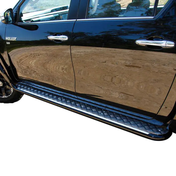 TJM SIDE STEPS MODULAR STEEL SAT BLACK 63MM FOR  TOYOTA HILUX (IN STORE PICK-UP ONLY)