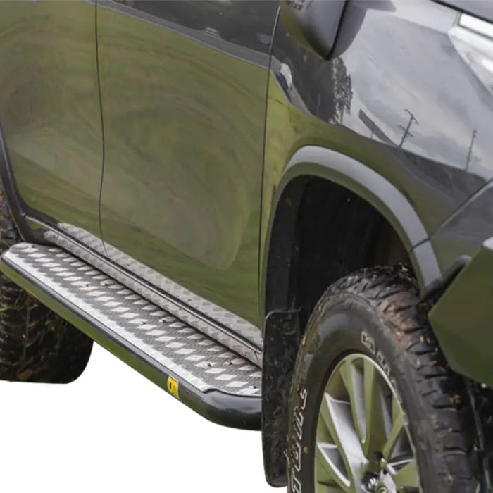 TJM SIDE STEPS MODULAR STEEL SAT BLACK 63MM FOR  TOYOTA FORTUNER GUN156R (IN STORE PICK-UP ONLY)