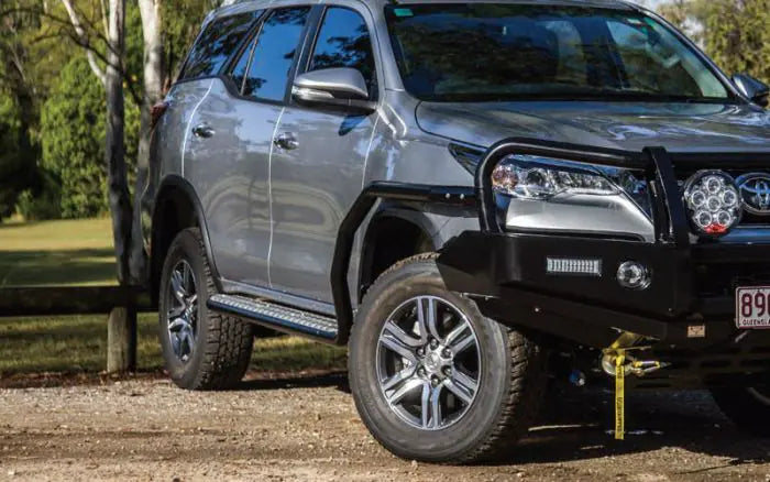 TJM SIDE STEPS MODULAR STEEL SAT BLACK 63MM FOR TOYOTA FORTUNER GUN156R (IN STORE PICK-UP ONLY)