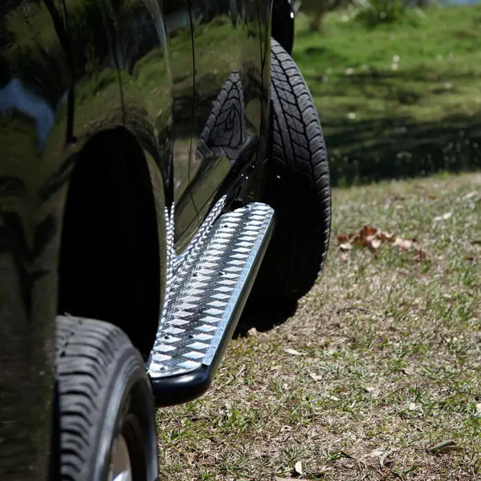 TJM SIDE STEPS MODULAR STEEL SAT BLACK 50MM FOR TOYOTA PRADO 150 SERIES (IN STORE PICK-UP ONLY)