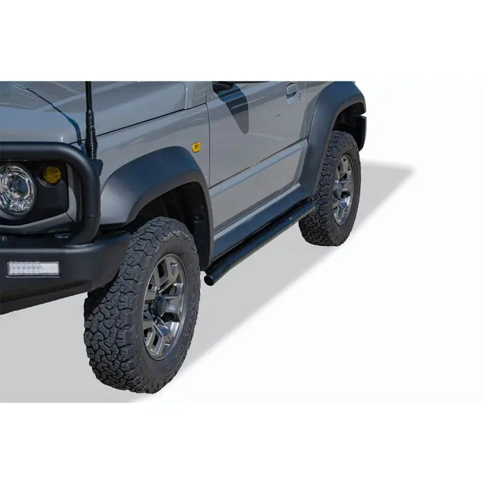TJM ROCK SLIDER STEEL TEX BLACK FOR SUZUKI JIMNY JB74 11/18-ON