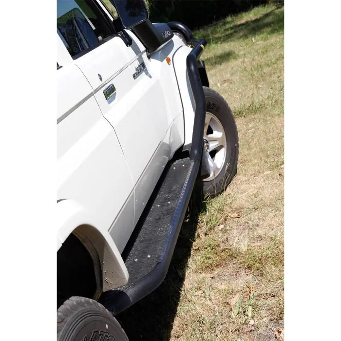 TJM SIDE STEPS MODULAR STEEL TEX BLACK 63MM FOR TOYOTA LANDCRUISER COMMERCIAL GDJ76R / TOYOTA LANDCRUISER COMMERCIAL VDJ76R